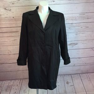 Rachel Adam's Black Long Jacket Coat Floral Inside 18